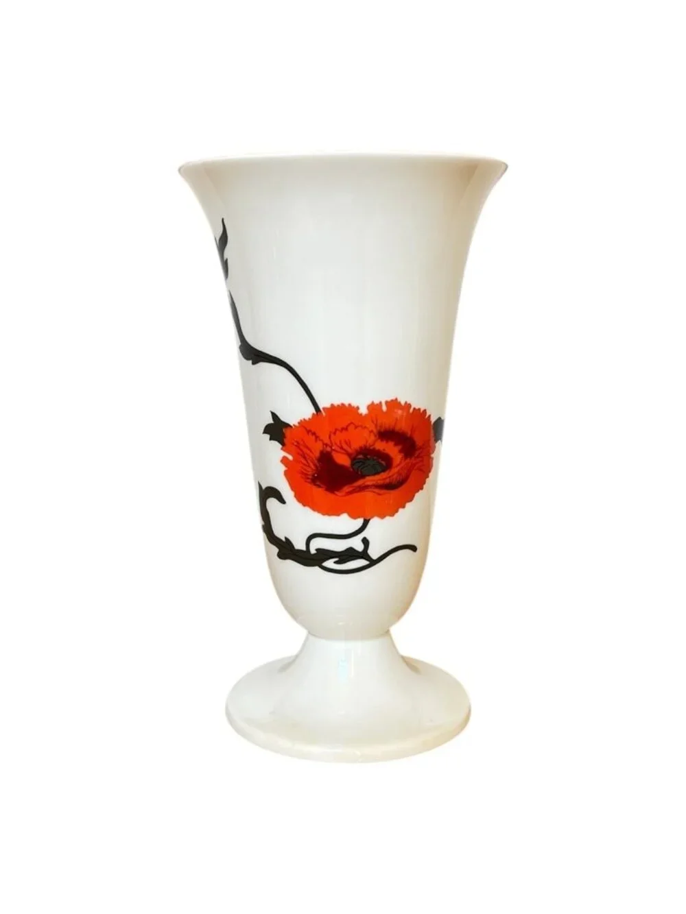 Vintage Wedgwood Bone China Cornpoppy Vase, Susie Cooper Design, Trumpet Shape,